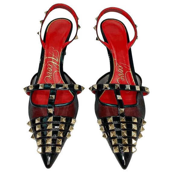 Valentino Garavani Alcove Rockstud Slingback Mesh Pumps EU 41.5 Spiked Heels - Picture 2 of 13